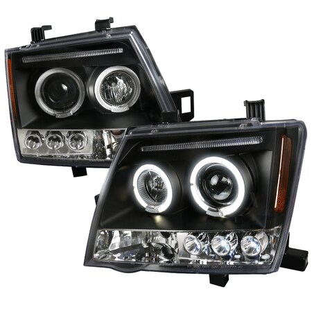 Spec-D Tuning 05-12 Nissan Xterra Halo LED Projector Black 2LHP-XTE05JM-TM